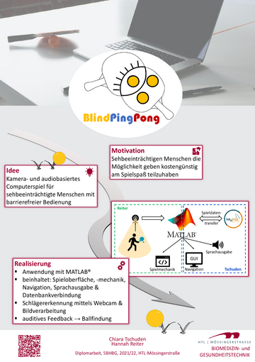 Interaktives Ping-Pong Computerspiel für sehbeeinträchtige Personen